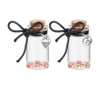 DELORIGIN 2pcs Pet Hair Glass Memorial Bottle Glass Tube Wishing Bottle with Heart Pendants and Cork Stopper Dog Cat Keepsake Memorial Urn Pet Remembrance Gift Sympathy Glass Vial for Pet Ashes Hair
