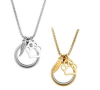 DELORIGIN 2PCS Pet Memorial Keychain, Cat Ash Urn Locket, Stainless Steel Photo Glass Keepsake for Pet Fur Hair, Sympathy Gift for Pet Loss