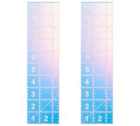 DELORIGIN 2pcs Quilting Acrylic Template Dazzling Colors Quilting Ruler Rectangular Fabric Sewing Cutting Ruler DIY Template Tools with Clear Printed Lines for Sewing Precise Cutting 10x2.5inch