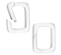 DELORIGIN 2Pcs Sterling Silver Rectangle Carabiner Clasp 925 Silver Spring Gate Rings Hooks Snap Clips Opening Buckle for Jewelry Making Bracelet Necklace Shortener Wedding Ring Key Connector