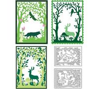 DELORIGIN 3 Styles Animals Forest Cutting Dies Card Making Die Cut Carbon Steel Die Cuts Stencils Card Scrapbooking Embossing Template Dies for DIY Paper Craft Making Albums Gift Decor