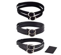 DELORIGIN 3 Styles Leather Shoe Straps Detachable Black Heels Straps Fixed Extender Ankle Straps Anti Slip Adjustable Shoes Belt Band With Hook for Leather Shoes Holding Loose High Heel Shoes
