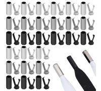 DELORIGIN 30Pcs Shoelace Tips 3 Colors Alloy Shoe Lace Ends Tips Cylindrical Tip Replacement Metal Aglets Hoodie String Ends Replacement Drawstring Head Cords for Shoestrings Clothes