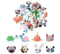 DELORIGIN 32 Pcs Fun Animal Push Pin Cute Turtle Fish Thumb Tacks Decorative Bee Puppie Push Pin Funny Pushpins Thumbtack for Bulletin Board Photo Wall Cork Board Map Office Home Decor