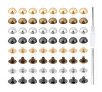 DELORIGIN 32Pcs Purse Feet for Handbags, 4 Colors Purse Hardware Alloy Studs, Rivets for Leather Crafting for Repair and Decorate Clothing Totes Shoes Belt Pet Collar Leather DIY Craft