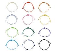 DELORIGIN 36Pcs Friendship Cross Bracelet Bulk for Women Men 12 Colors Adjustable String Cross Charm Rope Cord Handmade Weave Bracelet for Baptism Christmas Prayer Jewelry BFF Lucky Gifts