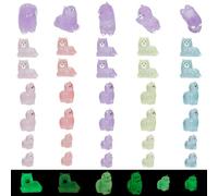 DELORIGIN 36Pcs Mini Resin Alpaca Luminous Mini Animals Figurines 18 Styles Tiny Animals Alpaca for DIY Garden Accessories Home Office Desk Micro Landscape Party Cake Toppers Decor