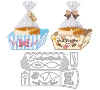DELORIGIN 3D Bread Box Cutting Dies Gift Box Card Making Die Stencil Metal Die Cuts Card Scrapbooking Embossing Template Dies for Greeting Cards Craft Album Invitation Festive Birthday Decor