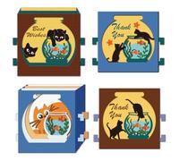 DELORIGIN 3D Cat Cutting Dies Gift Fish Tank Card Making Die Stencil Carbon Steel Die Cuts Scrapbooking Embossing Template Dies for Greeting Cards Craft Paper Album Invitation Decor