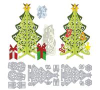 DELORIGIN 3D Christmas Tree Snowman Cutting Die Card Making Stencil Carbon Steel Cutting Dies Scrapbooking Embossing Stencils for Christmas Greeting Cards Craft Album Letter Invitation