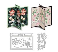DELORIGIN 3D Equinox Flower Ectangle Border Cutting Dies Vine Card Stitch Die Cut Sewing Carbon Steel Die Cuts Stencils Scrapbooking Embossing Template for DIY Invitation Wedding Greeting Card Making