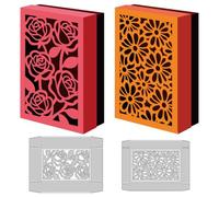 DELORIGIN 3D Flowers Box Metal Cutting Dies Hollow Out Daisies Roses Box Die Cuts Carbon Steel Stencils Scrapbooking Embossing Template for Greeting Invitation Card Making Wedding Party Gift Package