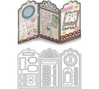 DELORIGIN 3D Folded Card Cutting Dies, Carbon Steel Die Cuts Stencils Stamp Frame Embossing Scrapbooking Template for Greeting Card Making Party Invitation Photo Album Gift Decor