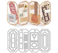 DELORIGIN 3D Folded Card Cutting Dies, Carbon Steel Die Cuts Stencils Trifold Frame Embossing Scrapbooking Template for Greeting Card Making Party Invitation Photo Album Gift Decor