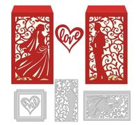 DELORIGIN 3D Groom Bride Box Cutting Dies Wedding Card Making Die Stencil Carbon Steel Die Cuts Card Scrapbooking Embossing Template Dies for Greeting Cards Craft Paper Album Invitation Decor