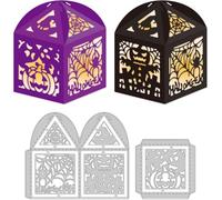 DELORIGIN 3D Halloween Box Frame Cutting Dies for Card Making Pumpkin Scarecrow Ghost Die Carbon Steel Stencil Embossing Template for Halloween Cards Scrapbooking Paper Album Invitation Decor