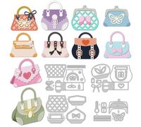 DELORIGIN 3D Handbag Cutting Dies for Card Making Small Tote Bag Metal Card Die Cuts Scrapbooking Embossing Template Dies for DIY Birthday Greeting Cards Craft Paper Photo Album Invitation Decor