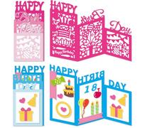 DELORIGIN 3D Happy Birthday Card Die Cuts for Card Making, Folding Card Carbon Steel Cutting Dies Scrapbooking Embossing Template Dies for Birthday DIY Party Greeting Paper Card Photo Album