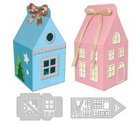 DELORIGIN 3D House Box Metal Cutting Dies Hollow Out Box Die Cuts Carbon Steel Stencils Scrapbooking Embossing Template for Greeting Invitation Card Making Wedding Birthday Party Gift Package