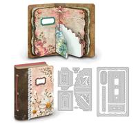 DELORIGIN 3D Loose-Leaf Notebook Cutting Dies Diary Card Making Die Stencil Carbon Steel Die Cuts Card Scrapbooking Embossing Template Dies for Greeting Cards Paper Craft Album Invitation Decor