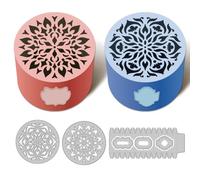 DELORIGIN 3D Mandala Round Box Cutting Dies for Card Making, Frame Dies Carbon Steel Cut Die Border Stencils Scrapbooking Embossing Template for DIY Paper Crafting Gift Box
