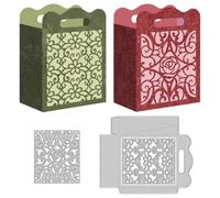 DELORIGIN 3D Mini Portable Handbag Die Cuts Card Making Carbon Steel Cutting Dies Hollow Box Cuts Stencils Scrapbooking Embossing Template for DIY Paper Crafts Wedding Birthday Party Decorative