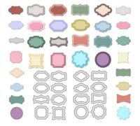 DELORIGIN 3D Overlay Frame Cutting Dies for Card Making, Label Dies Carbon Steel Cut Die Border Stencils Scrapbooking Embossing Template for DIY Paper Crafting Gift Box