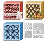DELORIGIN 3D Square Box Cutting Dies Card Making Die Stencil Metal Hollow Card Die Cuts Card Scrapbooking Embossing Template Dies for Greeting Cards Craft Paper Album Invitation Festive Decor