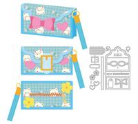 DELORIGIN 3D Wallet Cutting Dies Card Making Die Cut Women Clutch Bag Carbon Steel Die Cuts Stencils Scrapbooking Embossing Template Dies for DIY Craft Paper Photo Album Birthday Gift Decor