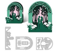 DELORIGIN 3D Wedding Box Cutting Dies Card Making Die Stencil Carbon Steel Die Cuts Scrapbooking Embossing Template for Greeting Cards Craft Album Letter Wedding Engagement Invitation Envelope Decor