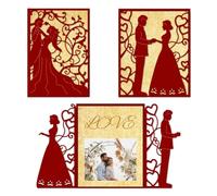 DELORIGIN 3D Wedding Frame Dies Cuts Bridegroom Bride Metal Cutting Dies Card Making Cutting Dies Stencils Template for DIY Embossing Scrapbooking Craft Paper Wedding Invitation Gift Festival Decor