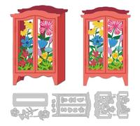 DELORIGIN 3D Wildflowers Window Box Cutting Dies for Card Making, Frame Dies Carbon Steel Cut Die Border Stencils Scrapbooking Embossing Template for DIY Paper Crafting Gift Box