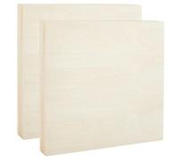 DELORIGIN 3PCS Unfinished Birch Wood Canvas Panels 12"x12", 1.5" Deep, Wooden Canvas Panel Boards for Acrylic Pouring Oil Painting DIY Crafts Art Projects Home Decor Studio Class