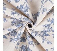 DELORIGIN 4.3 X 1.6 Yard Linen Floral Fabric by The Yard Cotton and Linen Vintage Flowers Patchwork Fabric for Sewing DIY Crafting Quilting Upholstery Home Decor Garment Projects Supplies