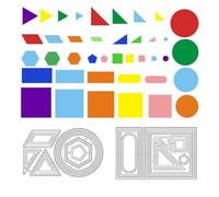 DELORIGIN 40pcs Geometry Frame Cutting Dies Card Making Die Cut Square Circle Carbon Steel Die Cuts Stencils Card Scrapbooking Embossing Template Dies for DIY Craft Paper Album Gift Decor