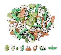 DELORIGIN 42Pcs Panda Push Pins Decorative Resin Panda Thumbtacks 7 Styles Fun Cartoon Animal Thumb Tacks Cute Push Pins for Photo Wall Map Cork Board Bulletin Board Home Office Decorations