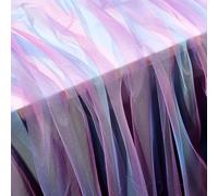 DELORIGIN 43"x59" Rainbow Tulle Rolls Purple Mesh Fabric Polyester Rainbow Net Fabric Sewing Craft Tulle for Table Runner Sash Bow Pet Tutu Skirt Sewing Crafting Wedding Birthday (1.1x1.5m)