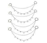 DELORIGIN 4pcs 2Styles Martin Shoe Charms Chains Shining Star and heart Double Shoelaces Chains Iron Shoe Decoration Chains with 304 Stainless Steel Pendant for Women Sneakers Clog Shoes Sandals