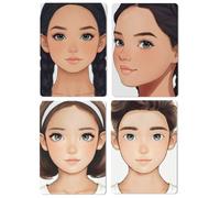 DELORIGIN 4pcs Face Painting Practice Board Kits A4 Reusable Makeup Paint Practice Board Facial Painting Excersize Template Stage Make-up Look Designs Tool Paint Supplies for Makeup Beginner