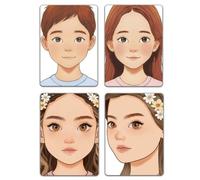 DELORIGIN 4pcs Face Painting Practice Board Kits A4 Reusable Makeup Paint Practice Board Facial Painting Excersize Template Stage Make-up Look Designs Tool Paint Supplies for Makeup Beginner