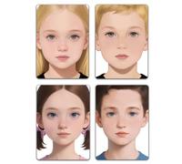 DELORIGIN 4PCS Face Painting Practice Boards, Reusable Makeup Practice Board A4 Facial Painting Template Stage Festival Carnival Makeup Tool for Painter Beginner (Blonde Woman Man)