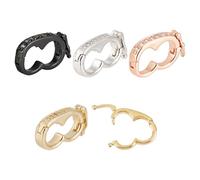DELORIGIN 4pcs Necklace Shortener Clasp 4 Color Bracelet Extension Lock Clasp Pearl Enhancer Push Click Clasp with Secure Lock Openable Zirconia Clasp for Necklace Chain Bracelet Jewelry