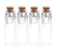 DELORIGIN 4PCS Pet Fur Keepsake Memorial Bottle With Glass Urn Pendant Dog Cat Memory Keepsake Glass Bottle With Claw & Wing Shaped Pendants Pet Remembrance Sympathy Gift Vial For Pets Ashes Fur Hair