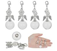 DELORIGIN 4pcs Pet Fur Memorial Keychain Holder for Ashes Dog Hair Storage Keychain with Glass Bottle 2 Styles Pet Fur Keepsake Keyring Loss of Dog Cat Sympathy Gift for Bag Purse Charm