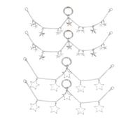 DELORIGIN 4Pcs Shoe Charms Chain with Star Pattern, 2 Styles Star Shoelace Chain, Rock Stars Boot Charm Chains, Metal Shoelaces Accessories Decorations for Boot Sneaker Bag Handbag Pant Chains