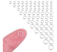 DELORIGIN 50pcs 925 Sterling Silver Open Jump Rings Split 3/4/5/6mm O Rings Connector Open Sterling Silver Rings Craft Accessories Small Key Rings for Jewelry Making Necklaces Bracelets Earrings