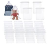 DELORIGIN 50Pcs Large Organza Drawstring Bags 13.5 x 19 Inches White Mesh Packing Bag Bulk Drawstring Gift Bags Pouches Clear Net Bag for Party Favor Wedding Christmas Festival Gift Wrapping