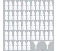 DELORIGIN 50pcs Small Empty Liquid Dropper Bottle 5ml Plastic Glue Bottles Portable Drop Bottle with 2 Droppers Refillable Containers with 2 Funnels forDrops Oils Essence