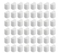 DELORIGIN 50pcs White Press Disk Caps PP Plastic Bottle Lid Replacement 21/410 Disc Top Caps 20mm Inner Diameter Dispensing Bottles Cap for Travel Cosmetics Shampoo Moisturizer Control Flow Cap