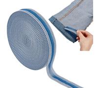 DELORIGIN 55Yards (50m) Iron-on Instant Hem Tape Blue 25mm Nylon Trousers Edge Modified Strips Pants Edge Shorten Self-Adhesive Tape DIY Sewing Accessorie Washable for Sewing Pants Curtain Hem